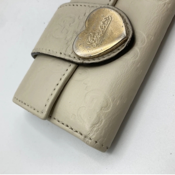🔹️GUCCI 🔹️ Key case holder Leather ivory Guccissima - Picture 6 of 15